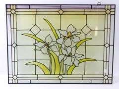 Stained Glass Floral Window Art - Two - 18 x 24 each