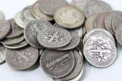 Silver dimes , Mercury and Roosevelt , 34 items