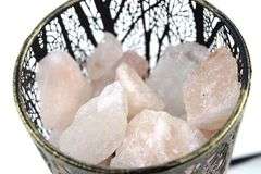 Silver Forest Lamp with Rock Salt Filler Accent Light / Night Light - 7 x 4