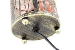 Silver Forest Lamp with Rock Salt Filler Accent Light / Night Light - 7 x 4