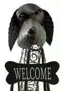 Wobble Head "Welcome" Dog Metal Art figurine.