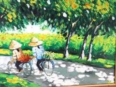 "Sunshine" oil painting on canvas, famed 33" x 39"