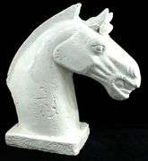White Iron Metal Horse Head Sculpture. 12x5