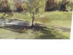 Jann Daughdrill "Near Buck Creek" signed print, framed 26" x 20"