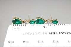 10KT Gold, Diamond, and Emerald (both tested) Earrings.