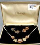 Vintage Krementz Necklace and two matching pairs of Earrings, in the original presentation case.