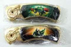 John Deere The American Farmer Collector Knives and Keychain in Presentation Box