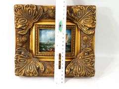 "Seascape" miniature painting framed  6" x 9"