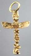 14 KT Gold Totem Pole Charm / Pendant   (1.34 gm)