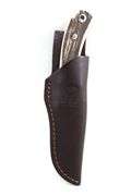 Hen and Rooster , German Stainless steel fixed blade knife with leather scabbard