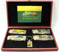 John Deere The American Farmer Collector Knives and Keychain in Presentation Box
