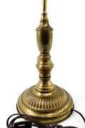 Vintage Brass Table Lamp With White Frosted Glass Shade