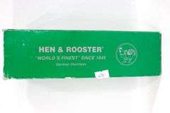 Hen and Rooster , German Stainless steel fixed blade knife with leather scabbard