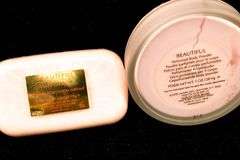 Vintage Estee Lauder "Beautiful" Perfume / Body Powder / Soap / Lotion & Mini Perfume Spray Bottle.