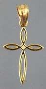 14 KT Gold Cross Pendant, new with tag.    (0.35 gm)