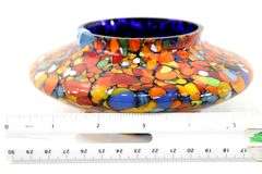 Vintage 1930s Kralik Czech Bohemian Cased Spatter Glass Centerpiece (Believed to be)