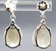 Sterling Silver Necklace and Earring set with Mother of Pearl and white Topaz (tested), in a gift box.
