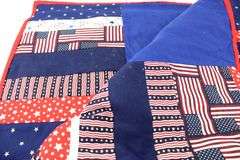 Americana Red White & Blue Quilt.  80x56