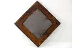 Wood Frame Wall Mirror with Knob Hangers - 15 x 15