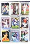 Topps and Other Sports Trading Cards in Protective Sleeves and Binder