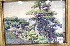 Gertrude R. Smith "Landscape" original watercolor, framed 14" x 18"