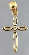 14 KT Gold Cross Pendant, new with tag.    (0.35 gm)