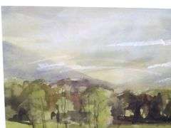 Jann Daughdrill "Near Buck Creek" signed print, framed 26" x 20"
