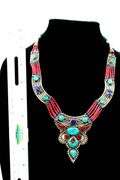 Sterling Silver, Turquoise, and Lapis, Necklace.