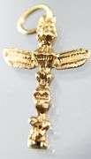 14 KT Gold Totem Pole Charm / Pendant   (1.34 gm)