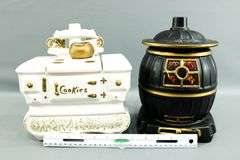 McCoy Pottery Cookie Jars with Lids - Vintage Cook Stove and Wood Stove