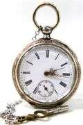 European Key wind and set pocket watch with .800 coin silver hunter case ,