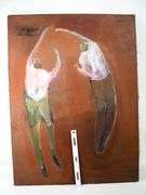 Unsigned Double Sided figurative oil on canvas 36" x 28"