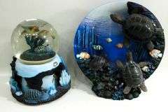 Turtle Collectibles:  Turtle Crossing Sign, Snow Globe, Glass / Ceramic Figurines, Tic Tac Toe Game & More.