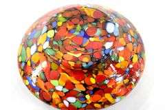 Vintage 1930s Kralik Czech Bohemian Cased Spatter Glass Centerpiece (Believed to be)