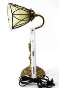 Vintage Brass Table Lamp With White Frosted Glass Shade