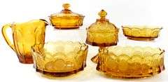 Fostoria Amber Coin  Glassware.