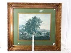 Maxfield Parrish "Evening" vintage print, framed 36" x 40"