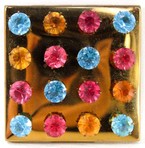 Vintage "Elgin American Made in USA" Compact with 16-Jewel Open Back Prong Set Rhinestones  - Found as Rare