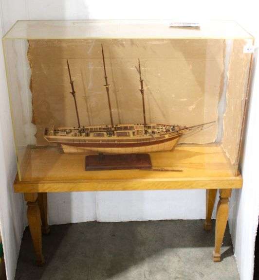 Spectacular Barque / Schooner Model Vintage Sailing Ship - 26 x 12 x 43
