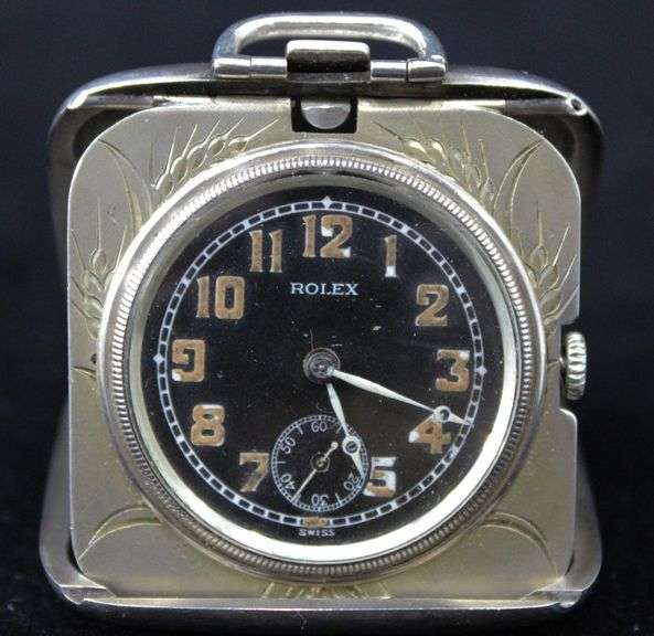 " Rolex " marked ,  Hand crafted .900 silver cased travel / pocket watch , Case possibly made between the wars in Shanghai , ( The same case has been found online with " Orlina " works ) , Watch face very reminiscent of ww1 Rolex military watches , including the luminous hands . Please inspect.