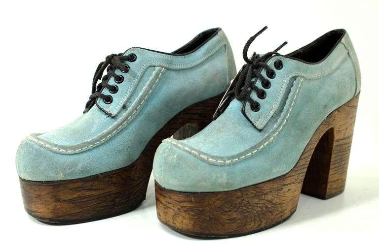 Original Vintage Flagg Bros. Chunky Platform Heel Lace-up Shoes Size 8/8.5