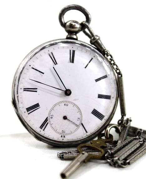 Antique German ,  Elmshorn ,   Key wind , hunter cased pocket watch , Marked B. Nichus , crystal loose