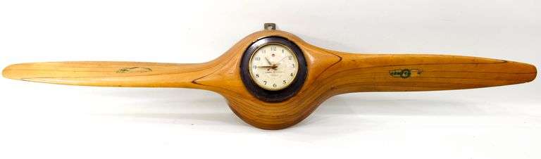 Telechron Vintage Aircraft Sensen Propeller Clock - Department of General Electric Company Made in Ashland, Mass USA.   42x8