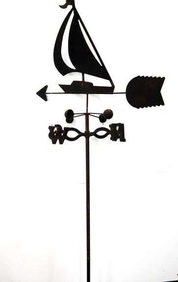 Sailboat Nautical Metal Weathervane.  63x22