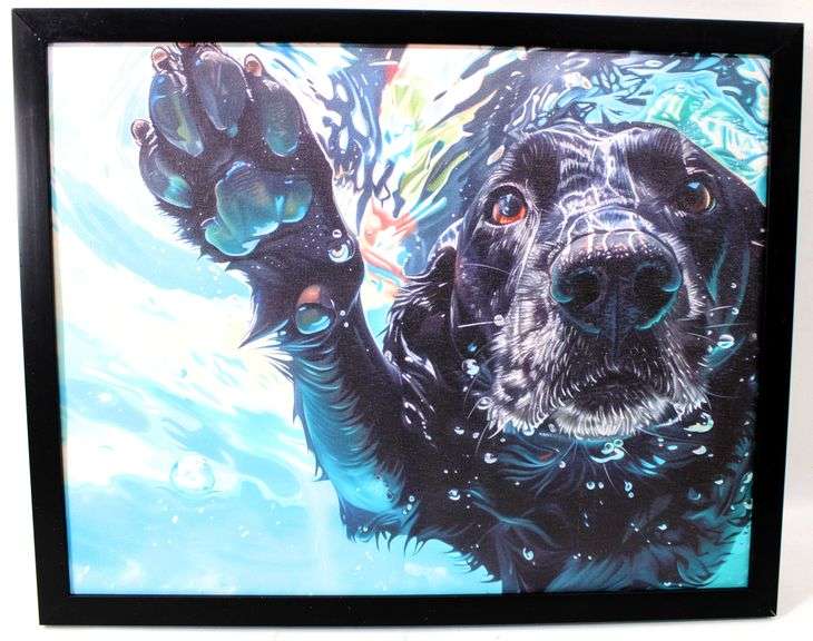 Underwater Dog Portrait Giclée on Canvas - 12 x 15