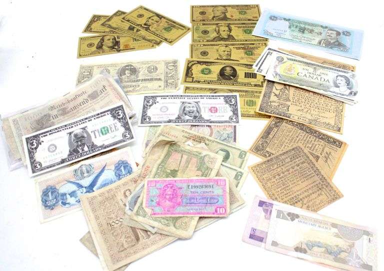 Bag of Old Notes, Includes Copies and Gold Foil. About 50 Notes ...