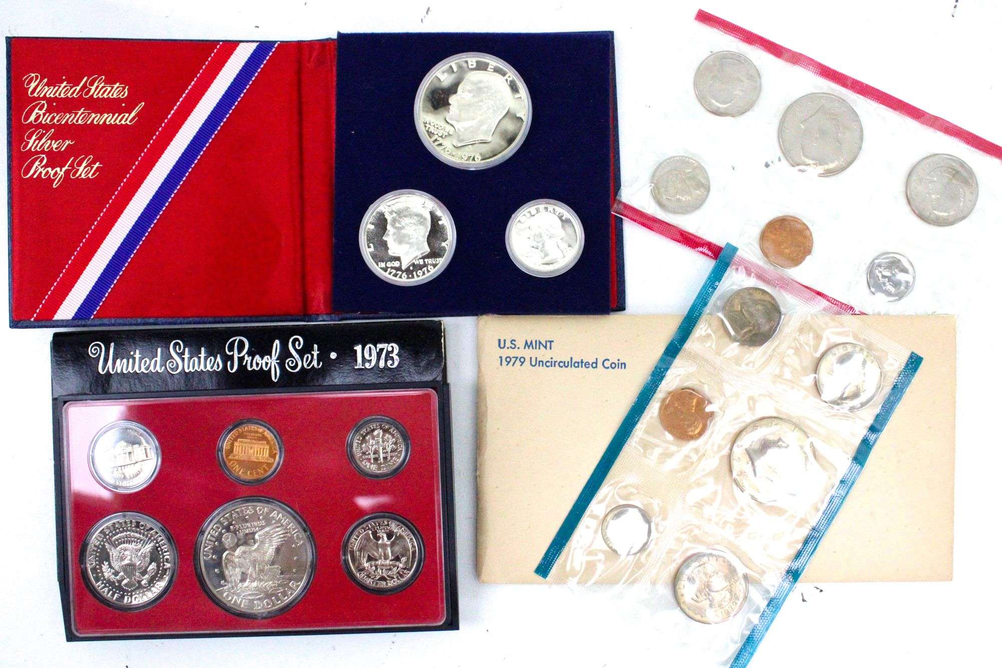 1976 Bicentennial Silver proof set , 1979 Mint uncirculated set