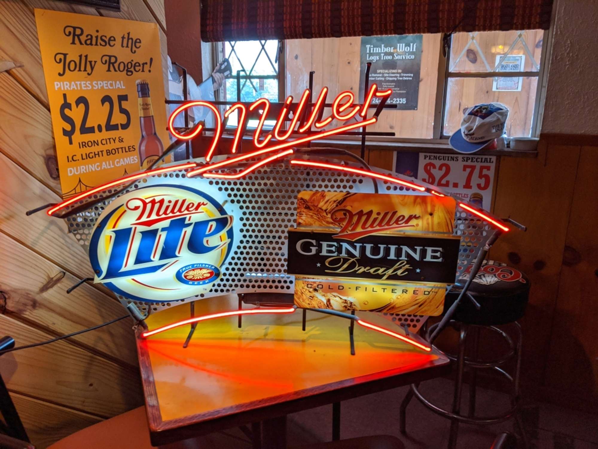 Large Miller Beer (Miller Light & MGD) Neon Advertising Sign - Bid