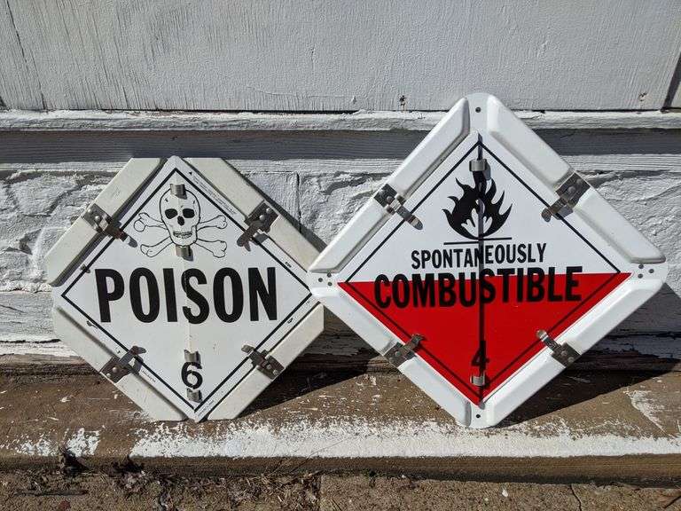 Multi Placard 2 MULTI-PLACARD HAZARDOUS MATERIAL TRUCK SIGNS - Bid On Estates Auction ...