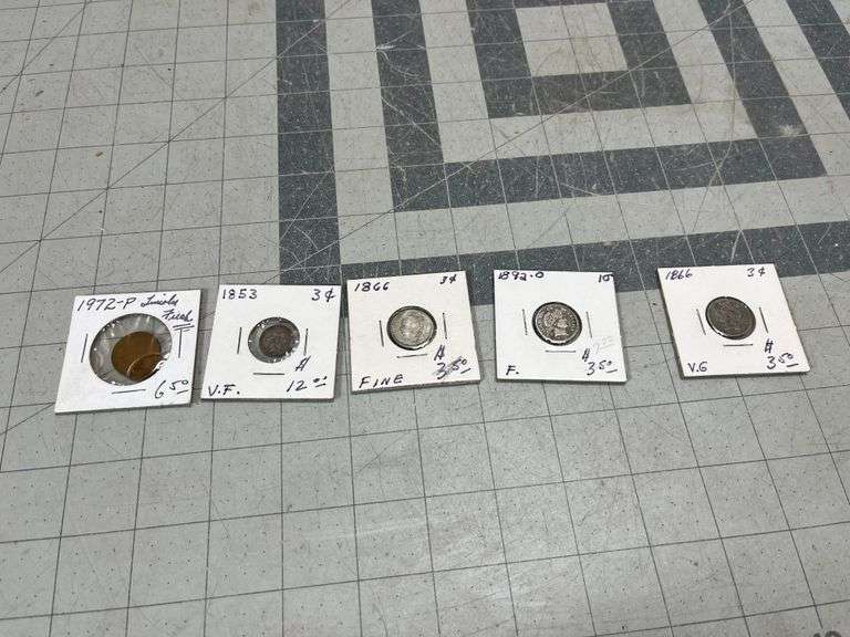.01 Mis-Strike, .03, .10 Coins